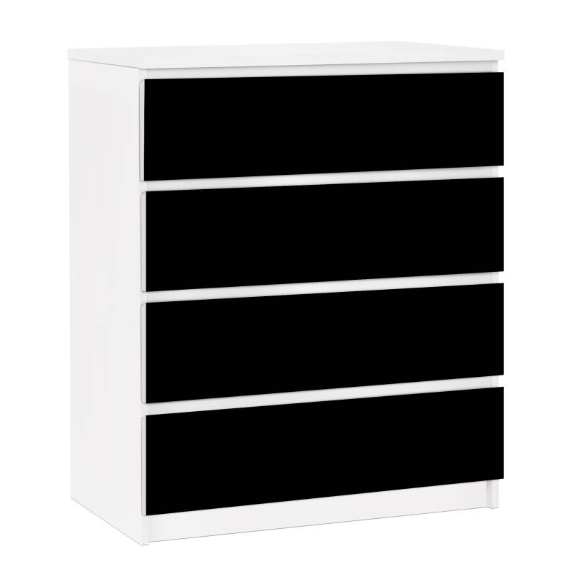 Möbelfolie für IKEA Malm Kommode 4 Schubladen Colour Black