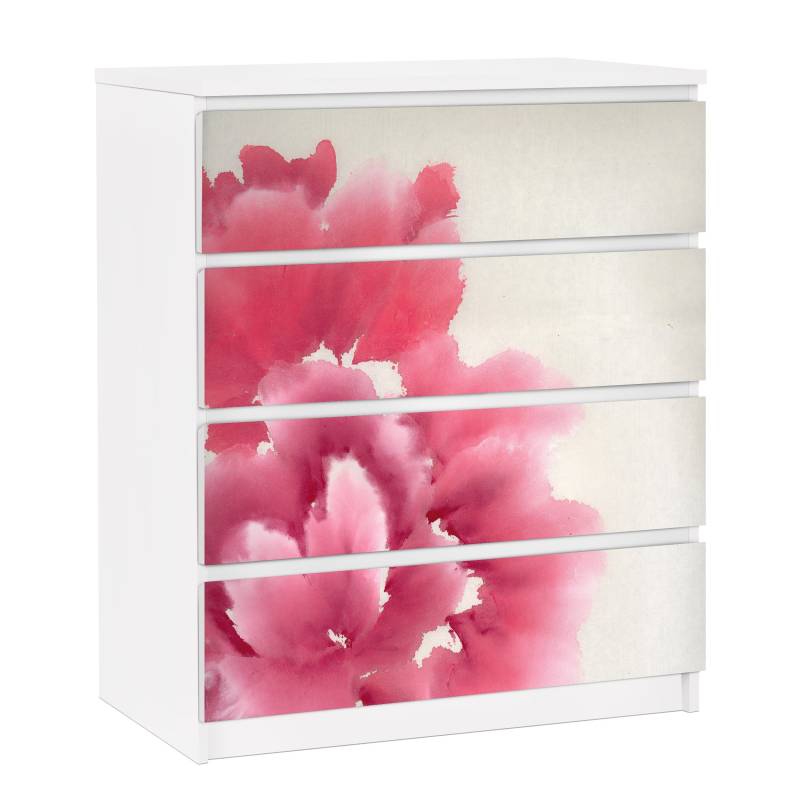 Möbelfolie für IKEA Malm Kommode 4 Schubladen Künstlerische Flora I