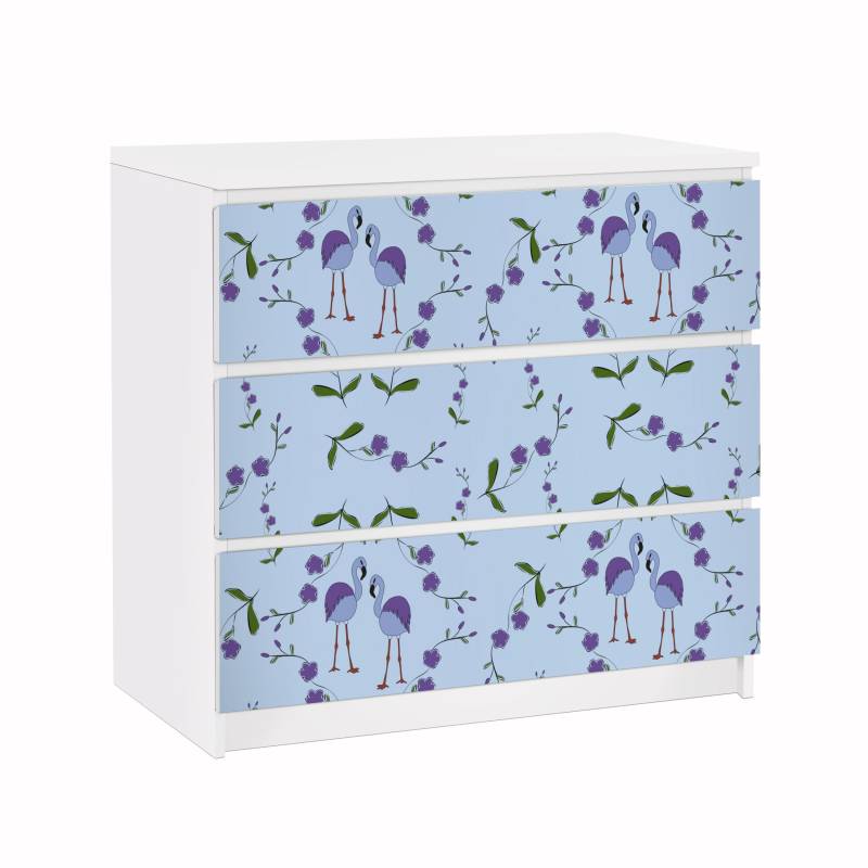 Möbelfolie für IKEA Malm Mille Fleurs Musterdesign Blau