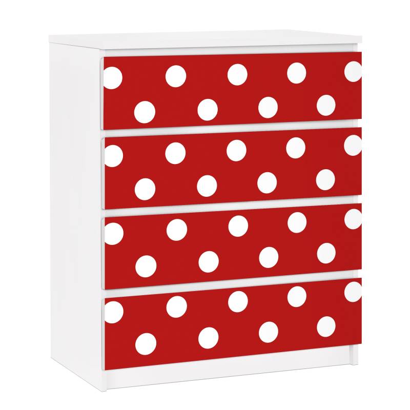 Möbelfolie für IKEA Malm No.DS92 Punktdesign Girly Rot