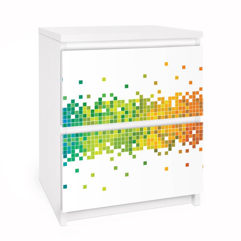 Möbelfolie für IKEA Malm Pixel-Regenbogen