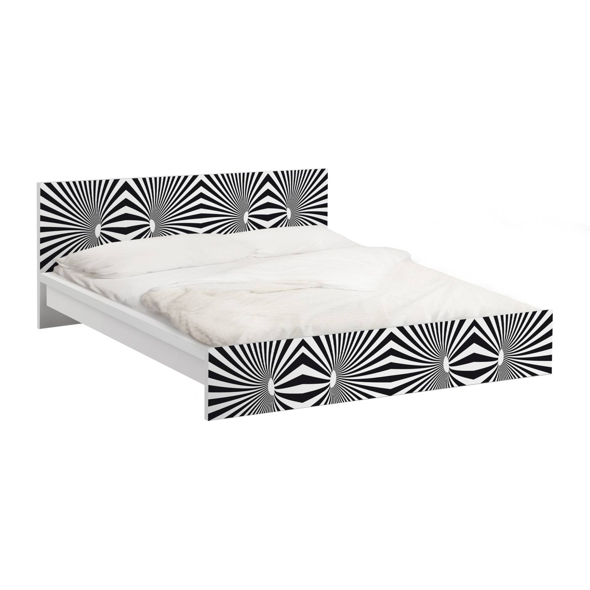 Möbelfolie für IKEA Malm Psychedelisches Schwarzweiß Muster