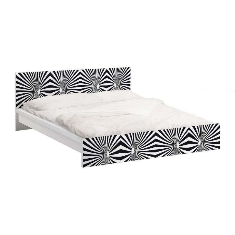 Möbelfolie für IKEA Malm Psychedelisches Schwarzweiß Muster