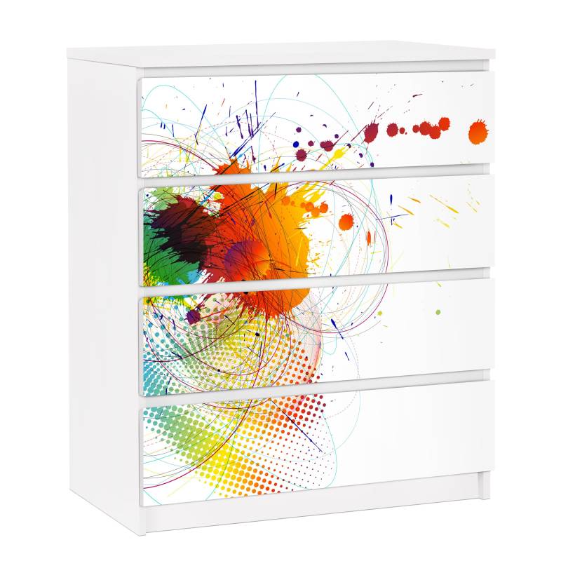 Möbelfolie für IKEA Malm Rainbow Background