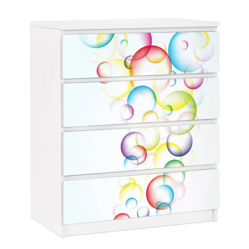 Möbelfolie für IKEA Malm Rainbow Bubbles