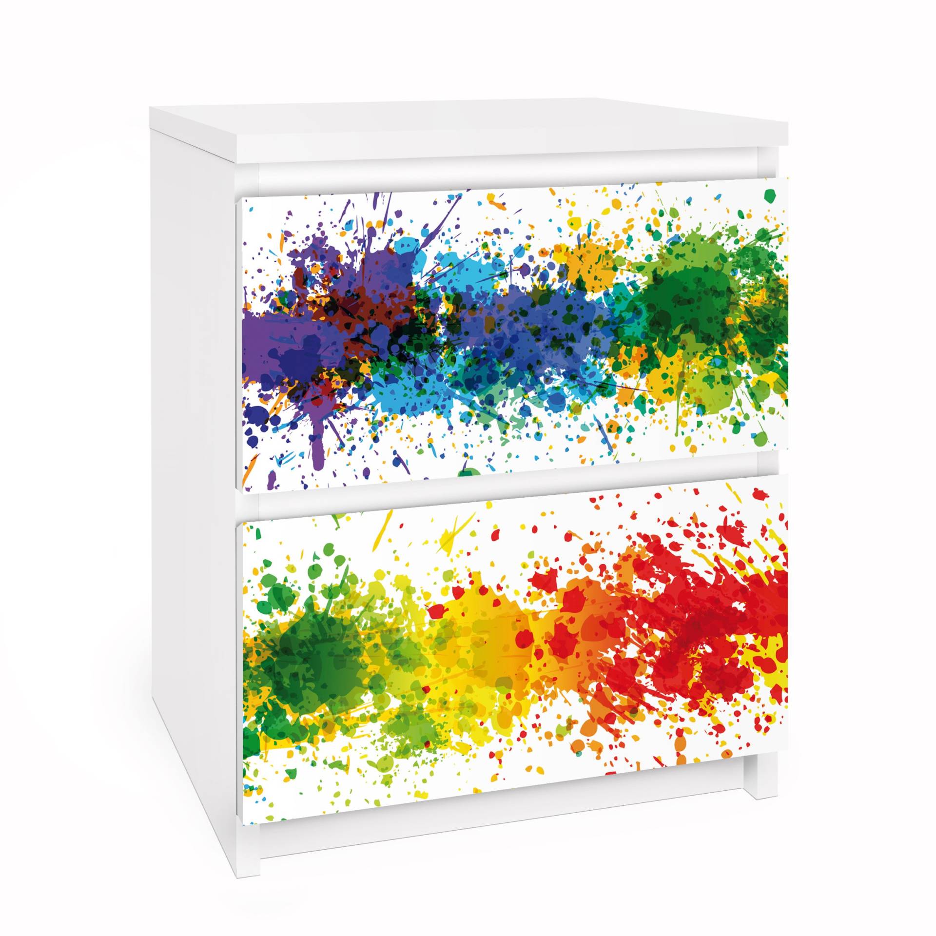 Möbelfolie für IKEA Malm Rainbow Splatter