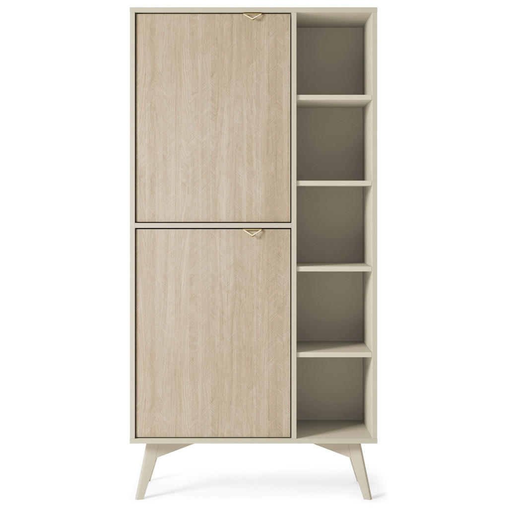 Möblo Standregal, Beige, Holz, Rechteckig, 80x160x38 cm, Wohnzimmer, Regale, Bücherregale Möblo Standregal, Beige, Holz, Rechteckig, 80x160x38 cm, Wohnzimmer, Regale, Bücherregale von Möblo