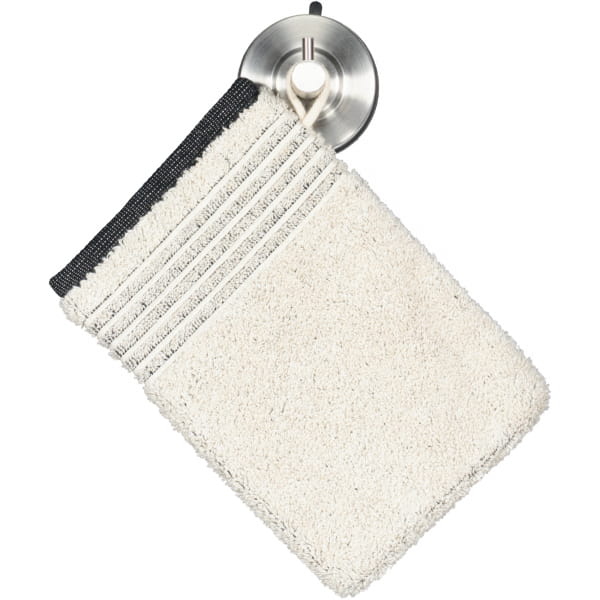 Möve - Eden - Melange mit Biesenbordüre - Farbe: natur - 081 (1-0151/8944) - Waschhandschuh 15x20 cm