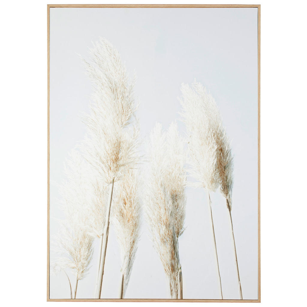 Monee Kunstdruck, Blau, Beige, Papier, Holzwerkstoff, Erle, furniert, rechteckig, 50x70 cm, einfache und schnelle Anbringung, gerahmt, Bilder und Zubehör, Wandbilder, Gerahmte Bilder von Monee