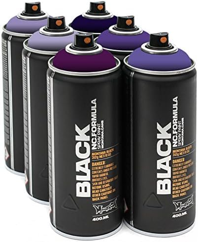 Montana Sprühdosen Purple Mix 6 x 400ml hochdeckende matte Lilatöne hell bis dunkel aufeinander abgestimmtes Farbspray von KLAMOTTEN STORE