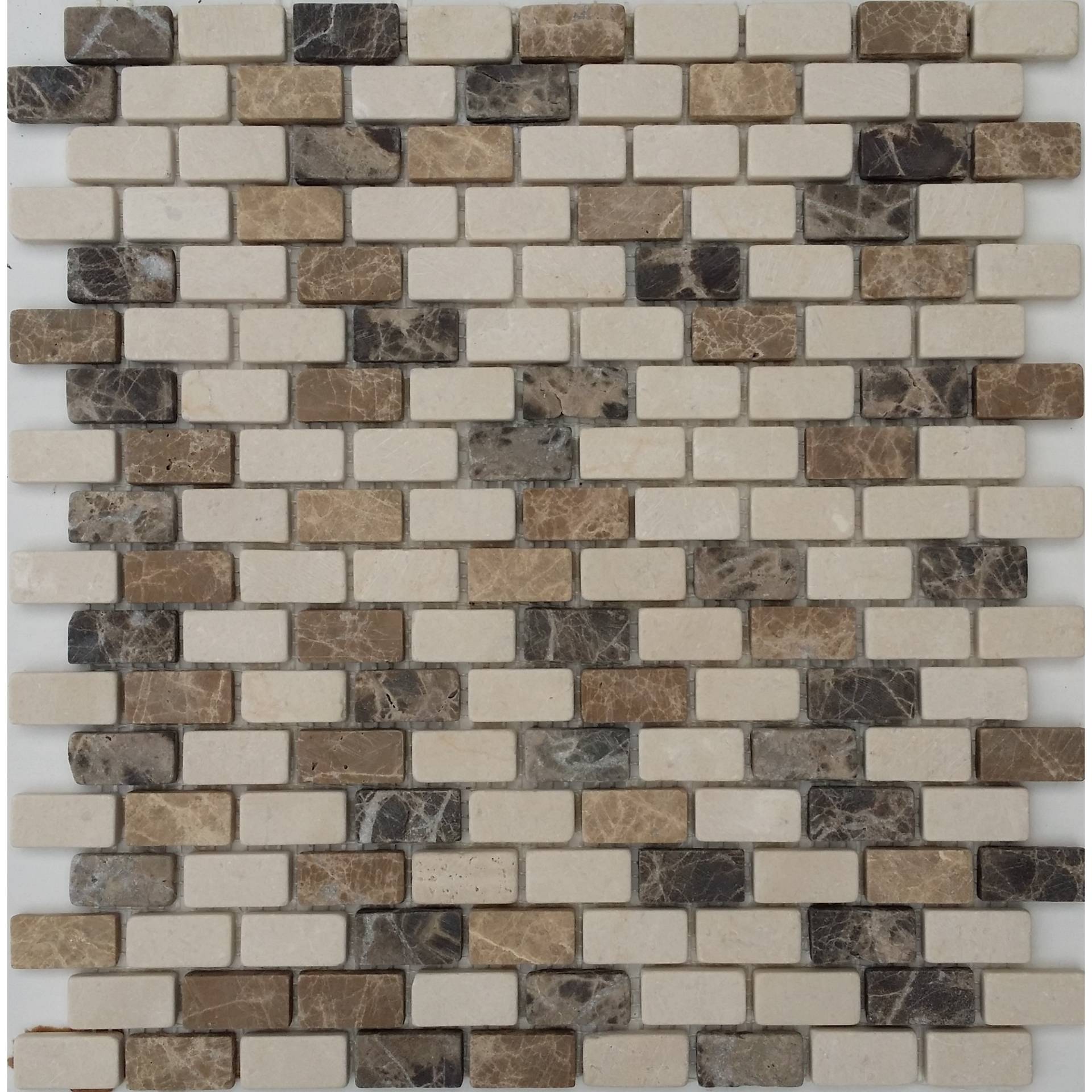 Mosaikfliese 'Borneo' Naturstein beige 28,6 x 30 cm