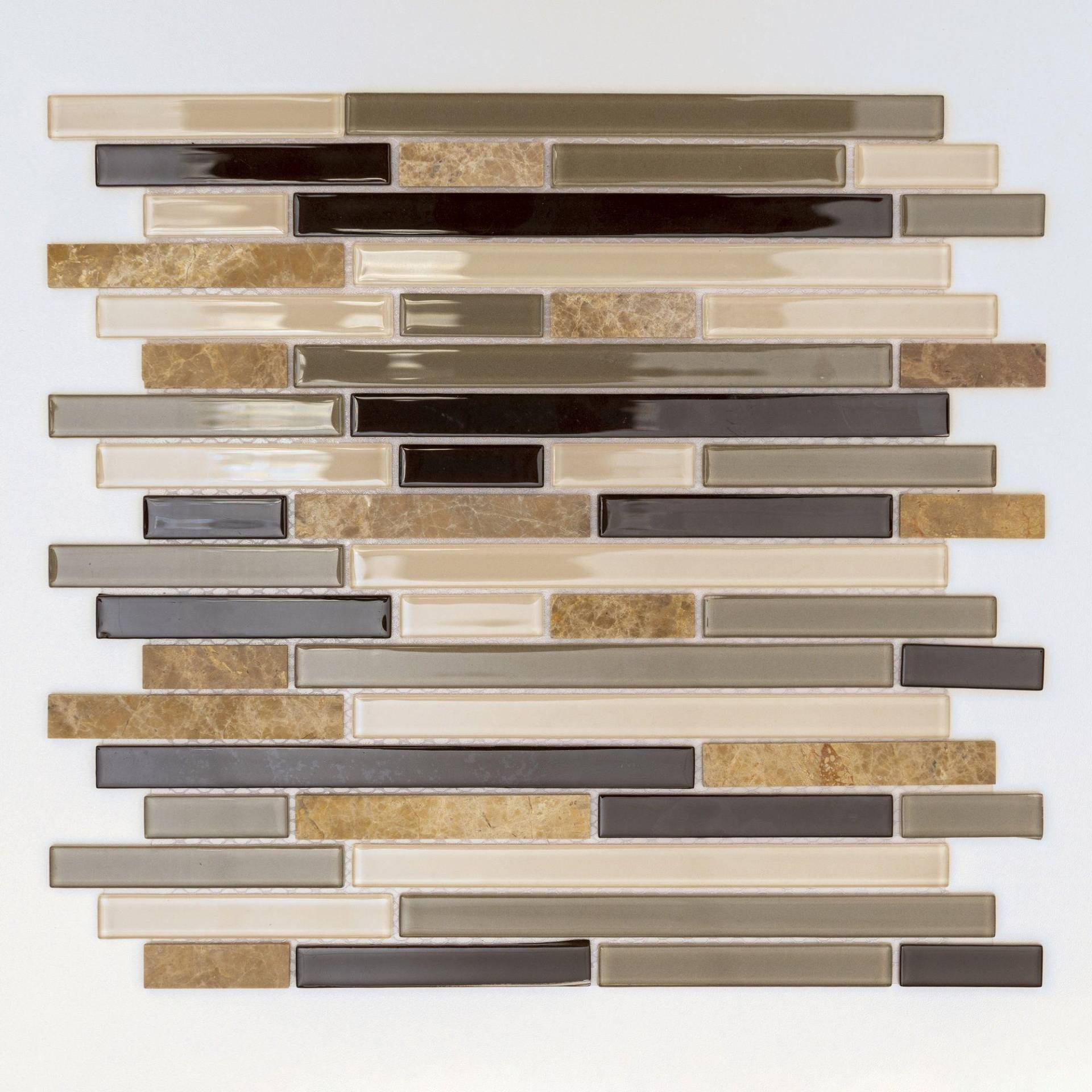 Mosaikfliese 'Easyglue' selbstklebend Glas/Naturstein beige matt, 30,5 x 30,5 cm Mosaikfliese 'Easyglue' selbstklebend Glas/Naturstein beige matt, 30,5 x 30,5 cm