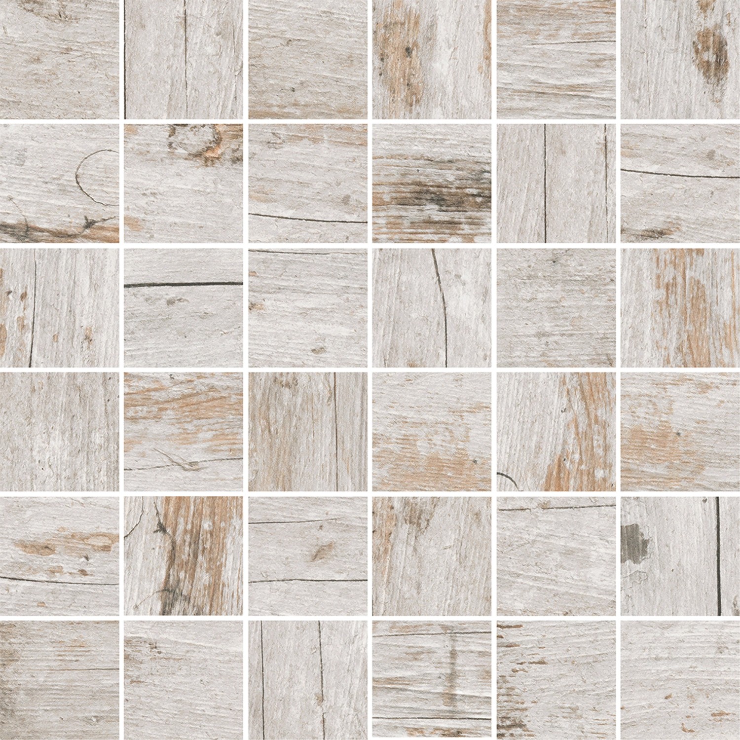 Mosaikfliese Oak Shabby Grey 30 cm x 30 cm