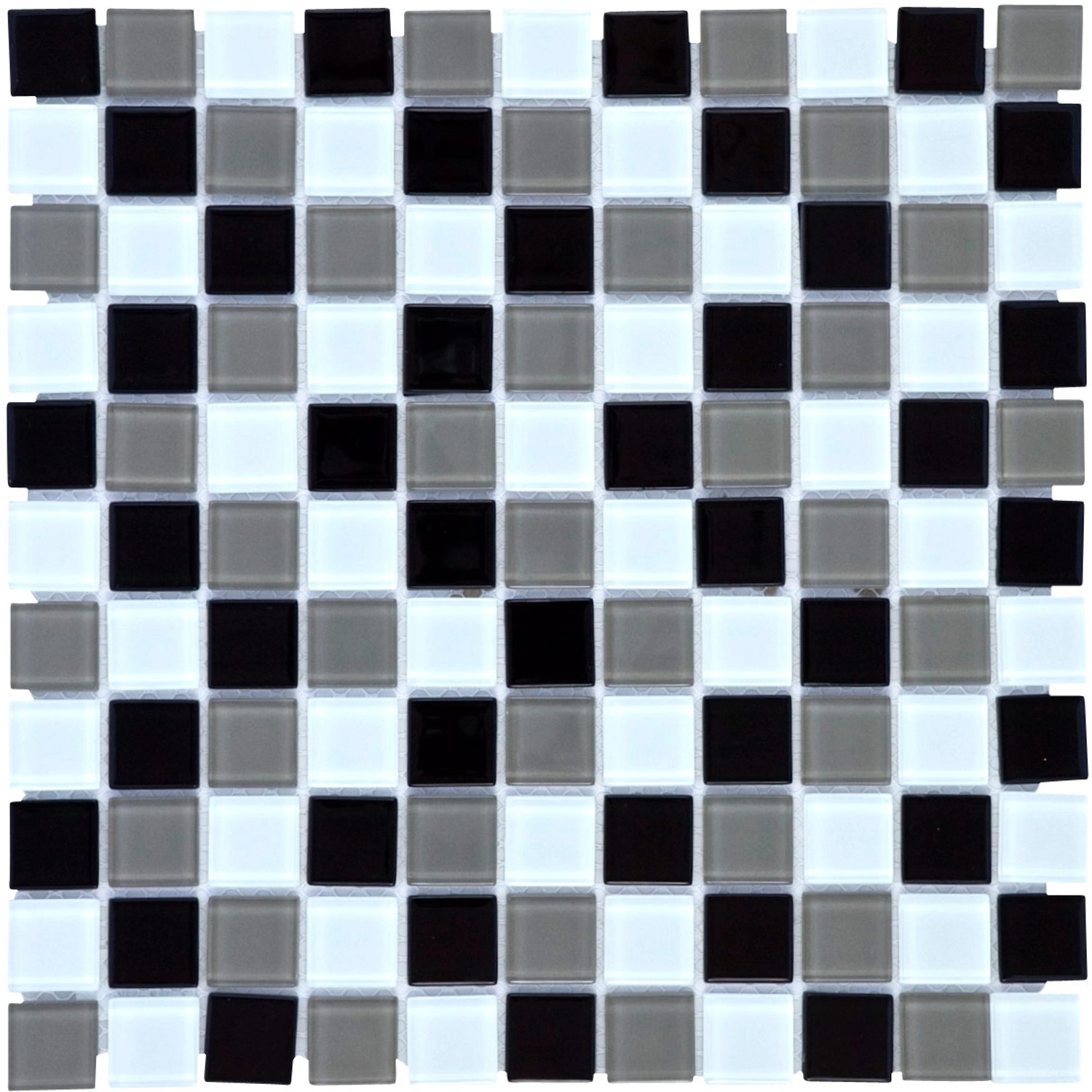Mosaikmatte Glas Schwarz Beige Weiß Translucent 30 cm x 30 cm Mosaikmatte Glas Schwarz Beige Weiß Translucent 30 cm x 30 cm