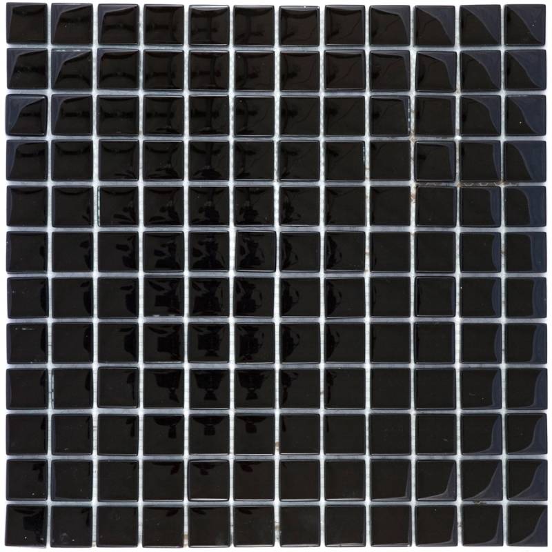 Mosaikmatte Glas Schwarz Uni 30 cm x 30 cm