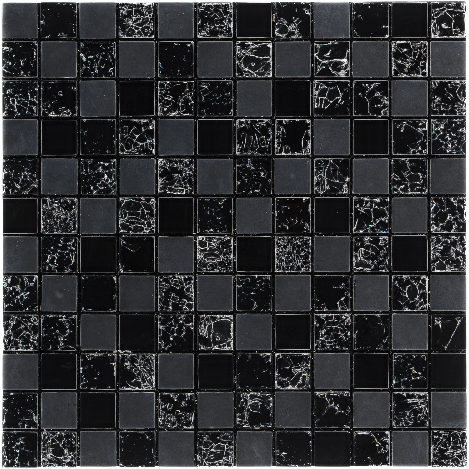 Mosaikmatte Smart Black Glas Schwarz 30 cm x 30 cm Mosaikmatte Smart Black Glas Schwarz 30 cm x 30 cm