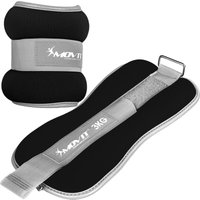 MOVIT® Neopren Gewichtsmanschetten 2x3 kg schwarz reflex mit Frottee-Einsatz von MOVIT