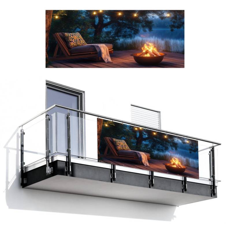 MuchoWow BALKON-SICHTSCHUTZ Dunkelblau