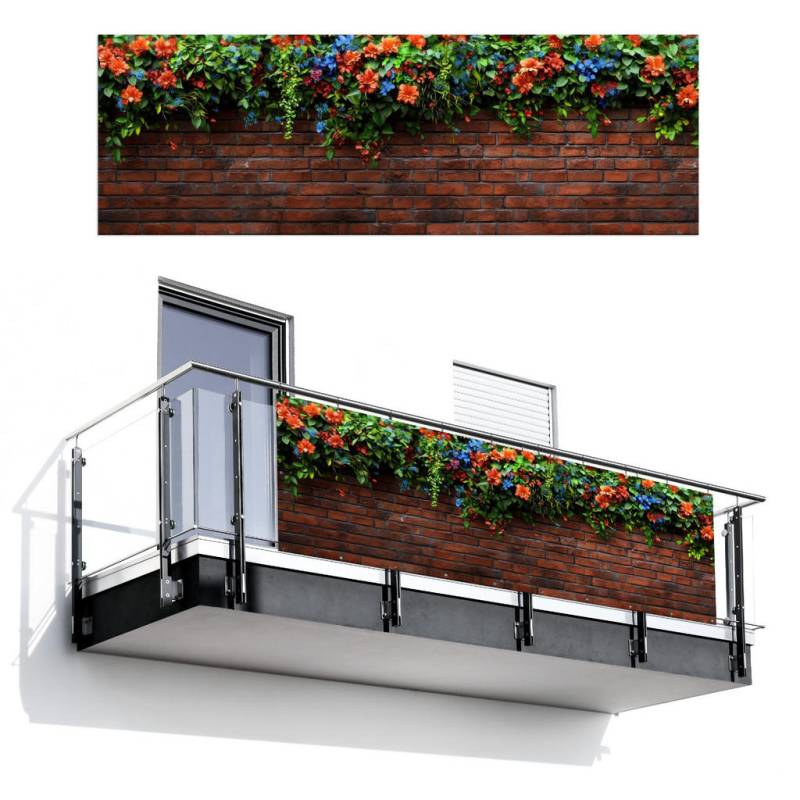 MuchoWow BALKON-SICHTSCHUTZ Rotbraun