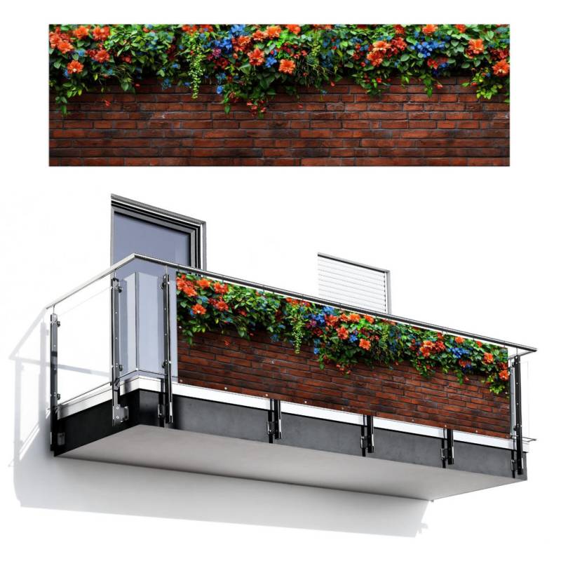 MuchoWow BALKON-SICHTSCHUTZ Rotbraun