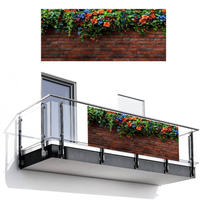 MuchoWow BALKON-SICHTSCHUTZ Rotbraun