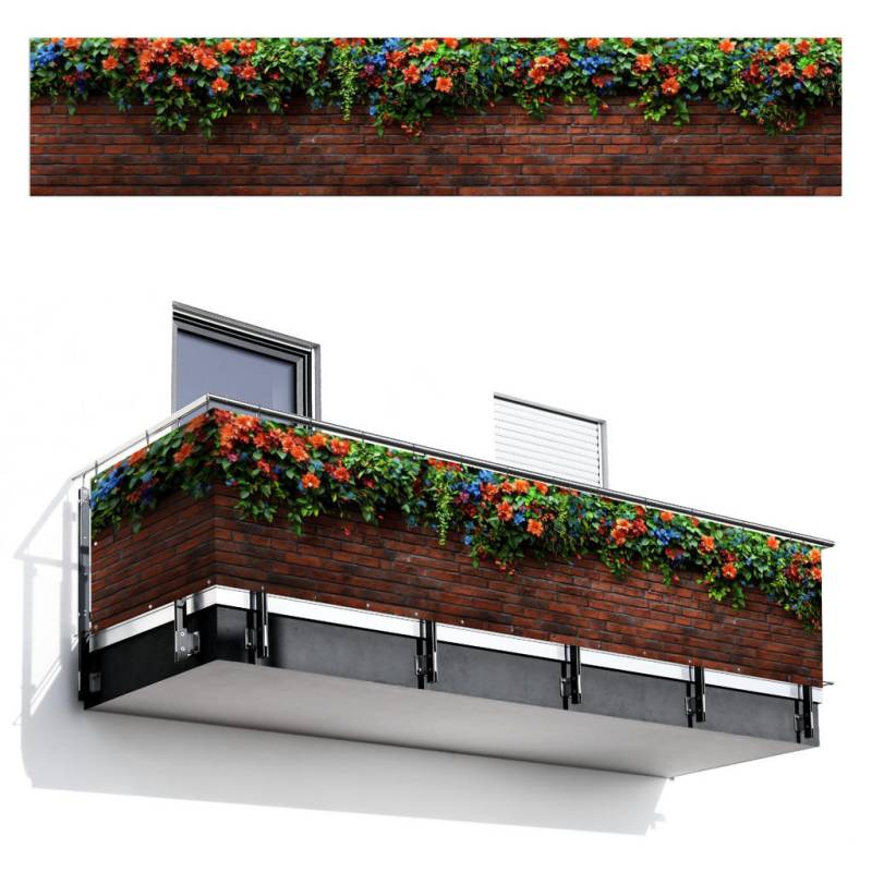 MuchoWow BALKON-SICHTSCHUTZ Rotbraun