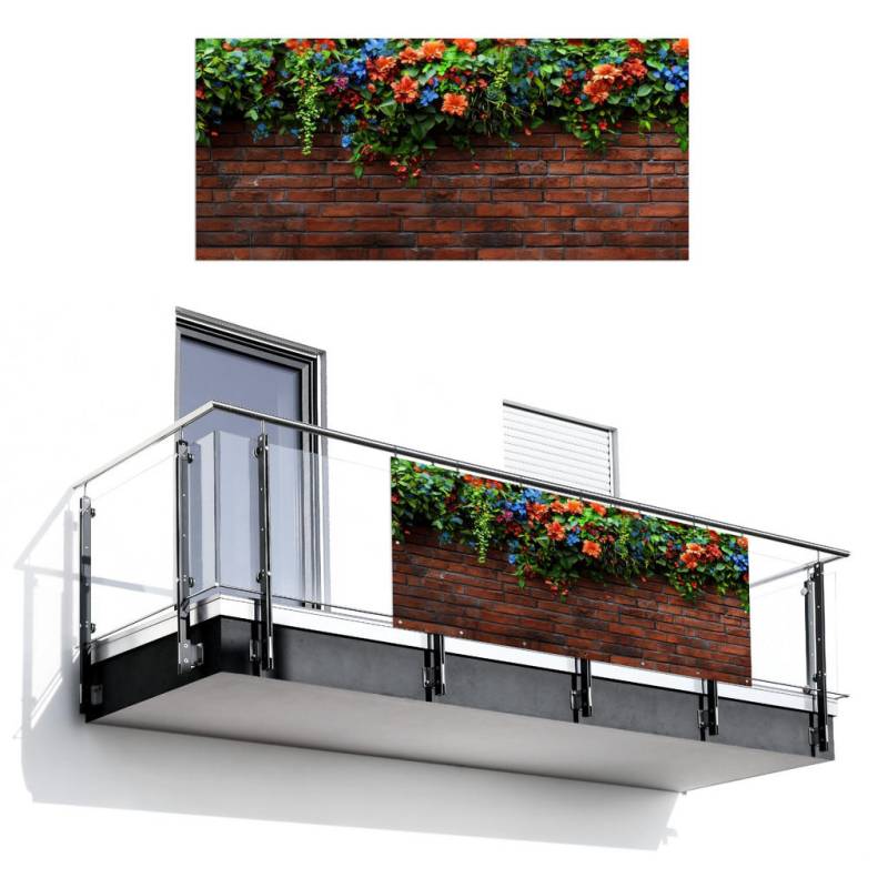 MuchoWow BALKON-SICHTSCHUTZ Rotbraun