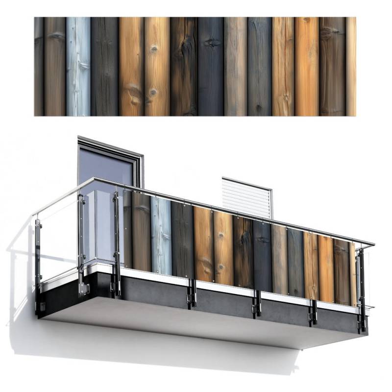MuchoWow BALKON-SICHTSCHUTZ Teak