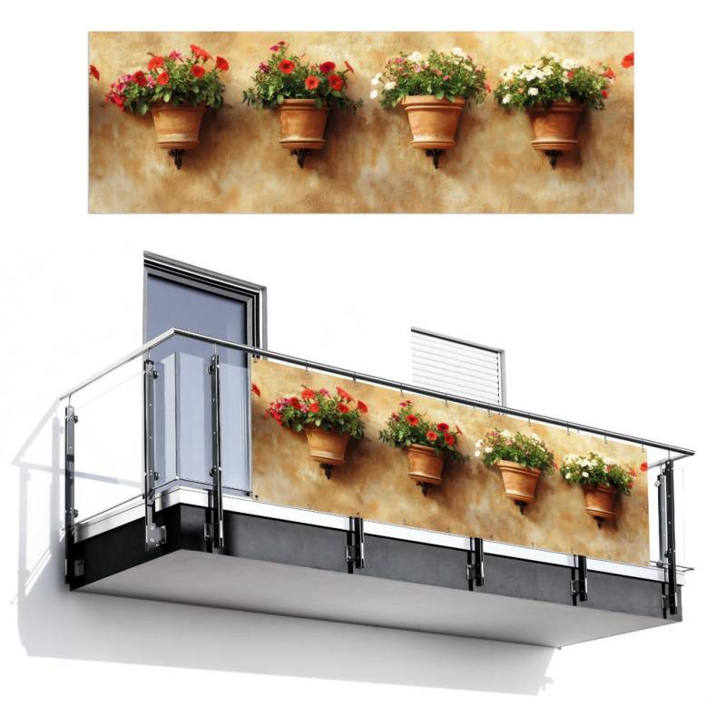 MuchoWow BALKON-SICHTSCHUTZ Terra cotta
