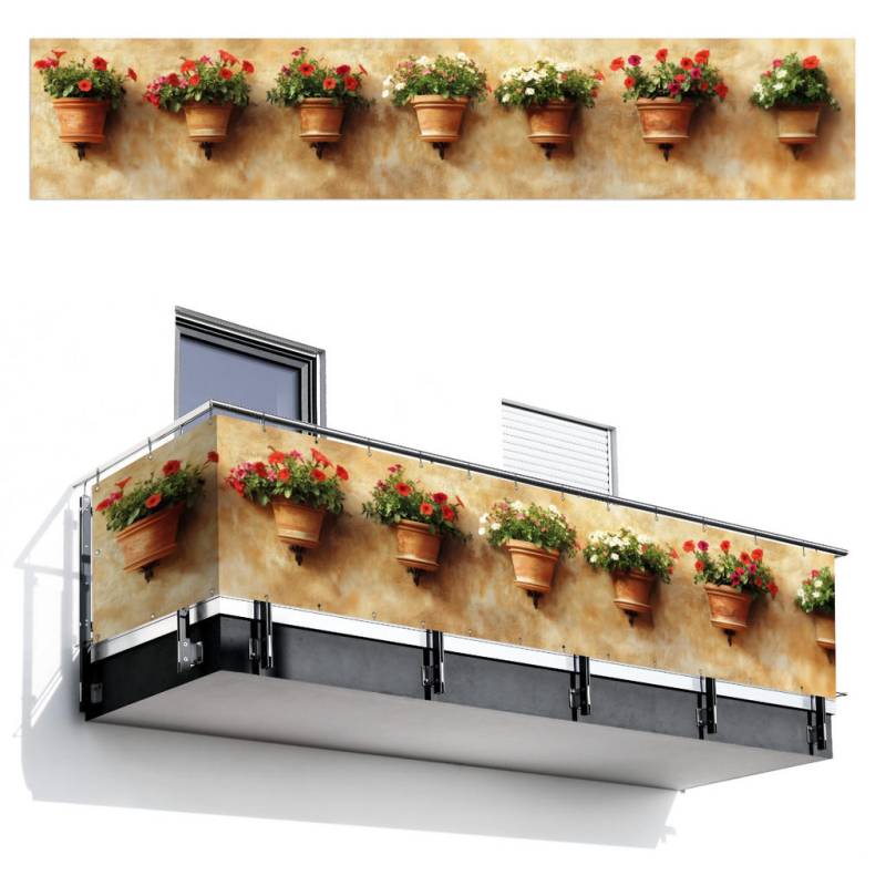 MuchoWow BALKON-SICHTSCHUTZ Terra cotta