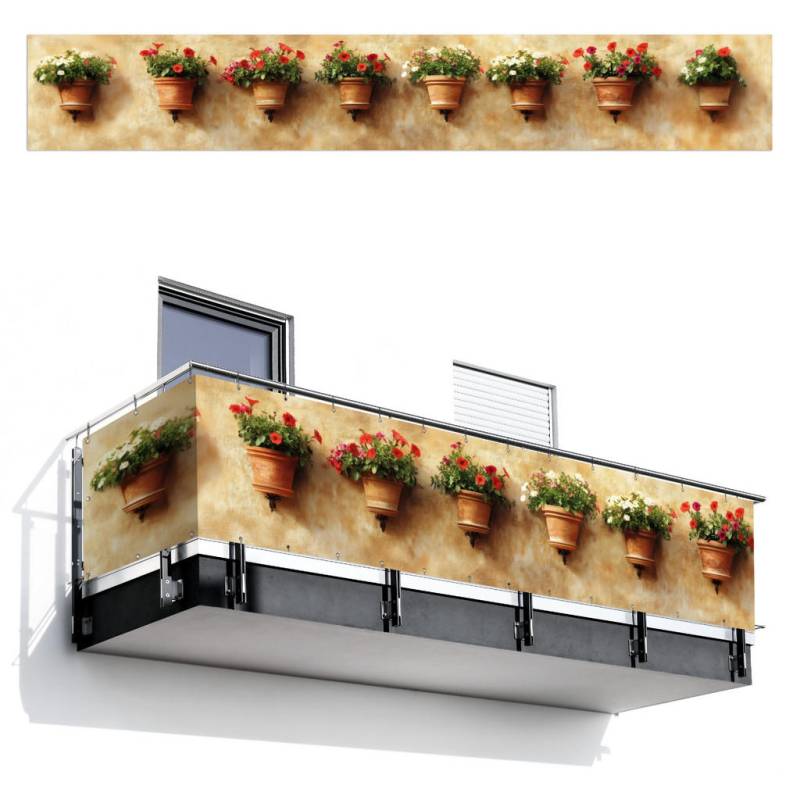 MuchoWow BALKON-SICHTSCHUTZ Terra cotta