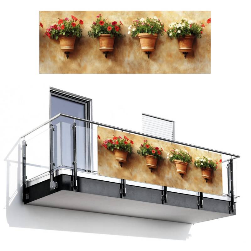 MuchoWow BALKON-SICHTSCHUTZ Terra cotta