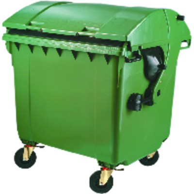 Müllcontainer Kunststoff 1,1m³ Runddeckel grün