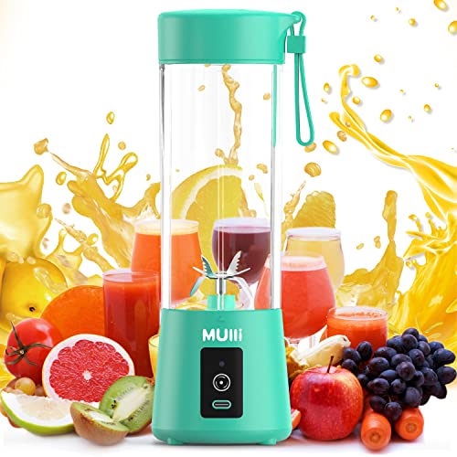 Mulli Tragbarer Mixer,Aufgerüstete Version Mini-Mixer für Frucht-Smoothies und Shakes, USB-aufladbarer Entsafter für Babynahrung, Fitnessstudio, Reisen und mehr von Mulli