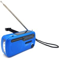 Multifunktions-Dynamo-Solar-Notfallradio – FM/AM-Radio – Taschenlampe – Weltempfänger – Verschiedene Farben (Blau)