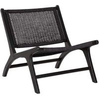 Sessel Lazy aus Teakholz, Schwarz