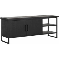 TV Board Beam mit Türen, 140 cm Schwarz