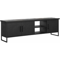 TV Board Beam mit Türen, 180 cm Schwarz
