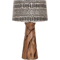 Tischleuchte Tribal aus Teakholz, Groß