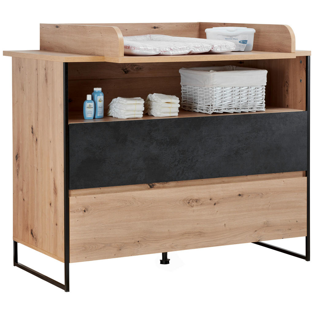 My Baby Lou WICKELKOMMODE Anthrazit, Eiche