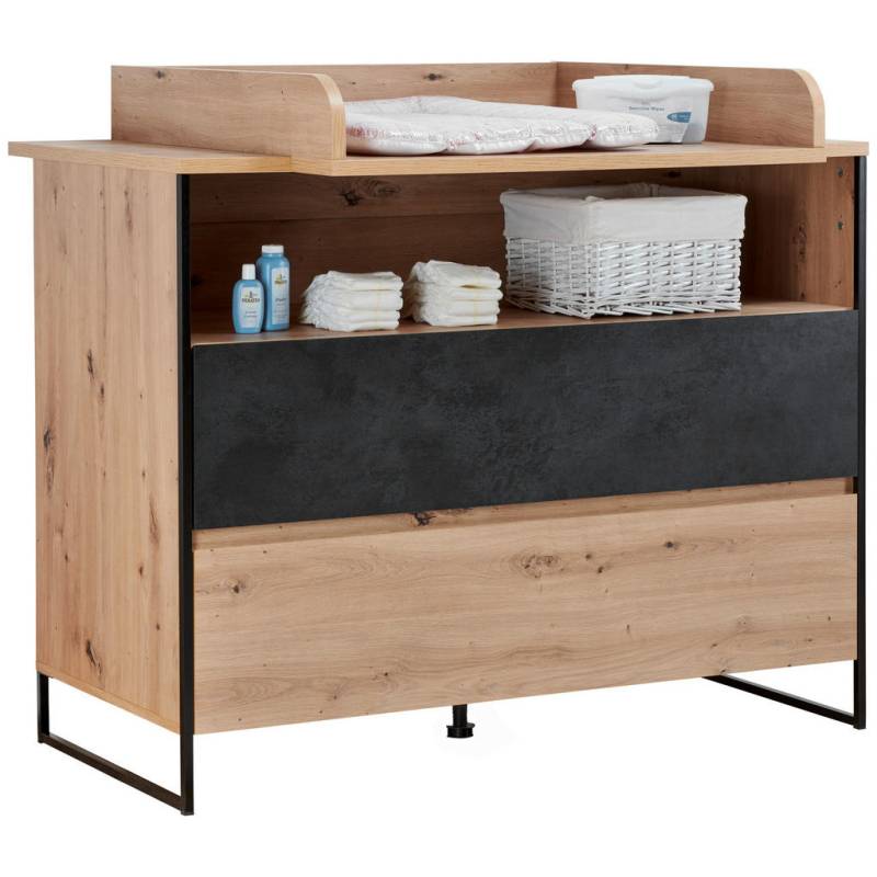 My Baby Lou WICKELKOMMODE Anthrazit, Eiche