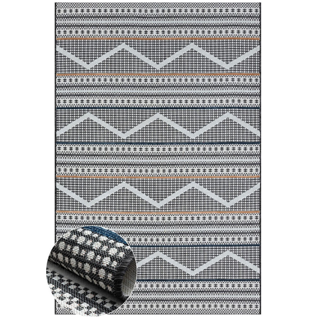 My-Rug Outdoorteppich, Anthrazit, Textil, Rechteckig, 200x300 cm, UV-beständig, pflegeleicht, wasserabweisend, für Fußbodenheizung geeignet, leicht zusammenrollbar, schmutzabweisend, Teppiche & Böden, Teppiche, Outdoorteppiche von My-Rug