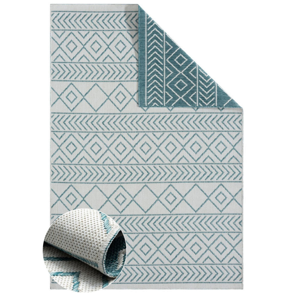 My-Rug Outdoorteppich, Blaugrau, Textil, Rechteckig, 160x230 cm, UV-beständig, pflegeleicht, wasserabweisend, für Fußbodenheizung geeignet, leicht zusammenrollbar, schmutzabweisend, Teppiche & Böden, Teppiche, Outdoorteppiche von My-Rug