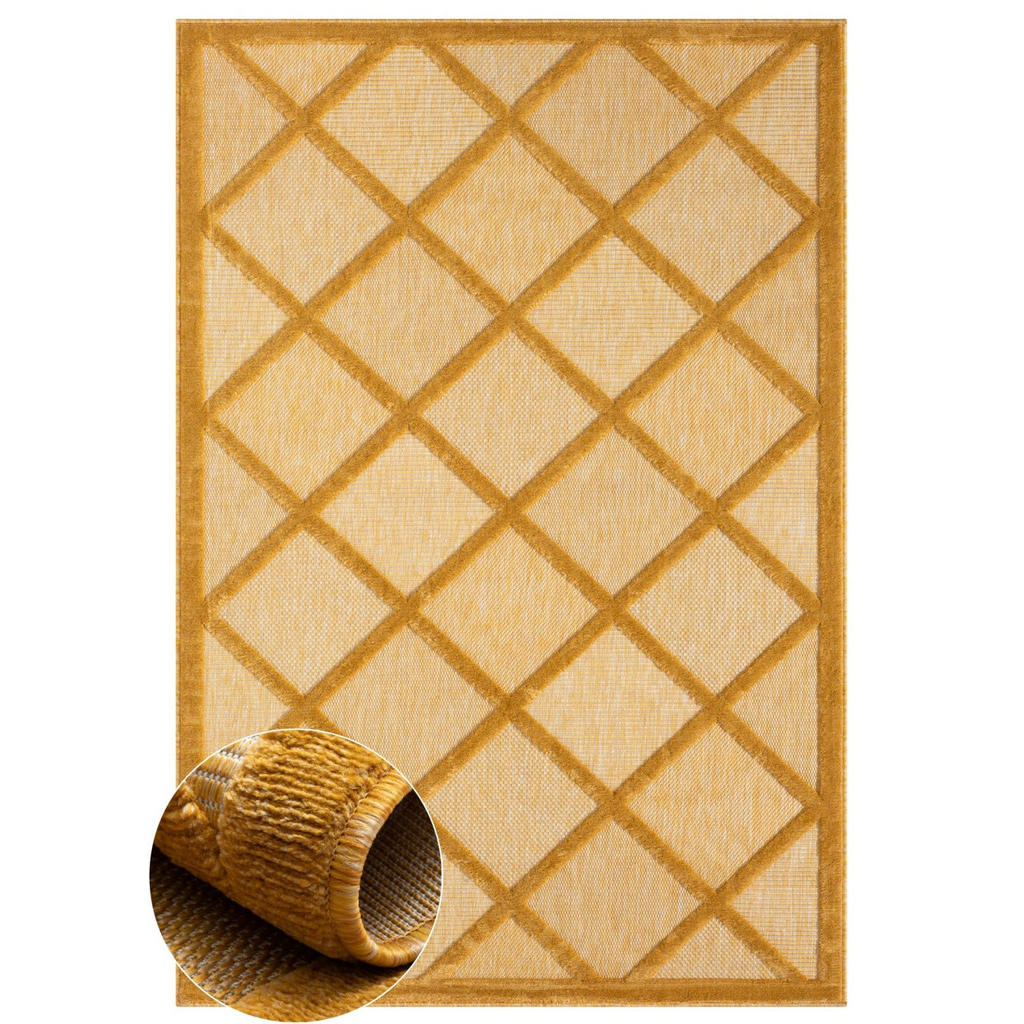 My-Rug Outdoorteppich, Currygelb, Textil, Rechteckig, 200x300 cm, UV-beständig, pflegeleicht, wasserabweisend, für Fußbodenheizung geeignet, leicht zusammenrollbar, schmutzabweisend, Teppiche & Böden, Teppiche, Outdoorteppiche von My-Rug