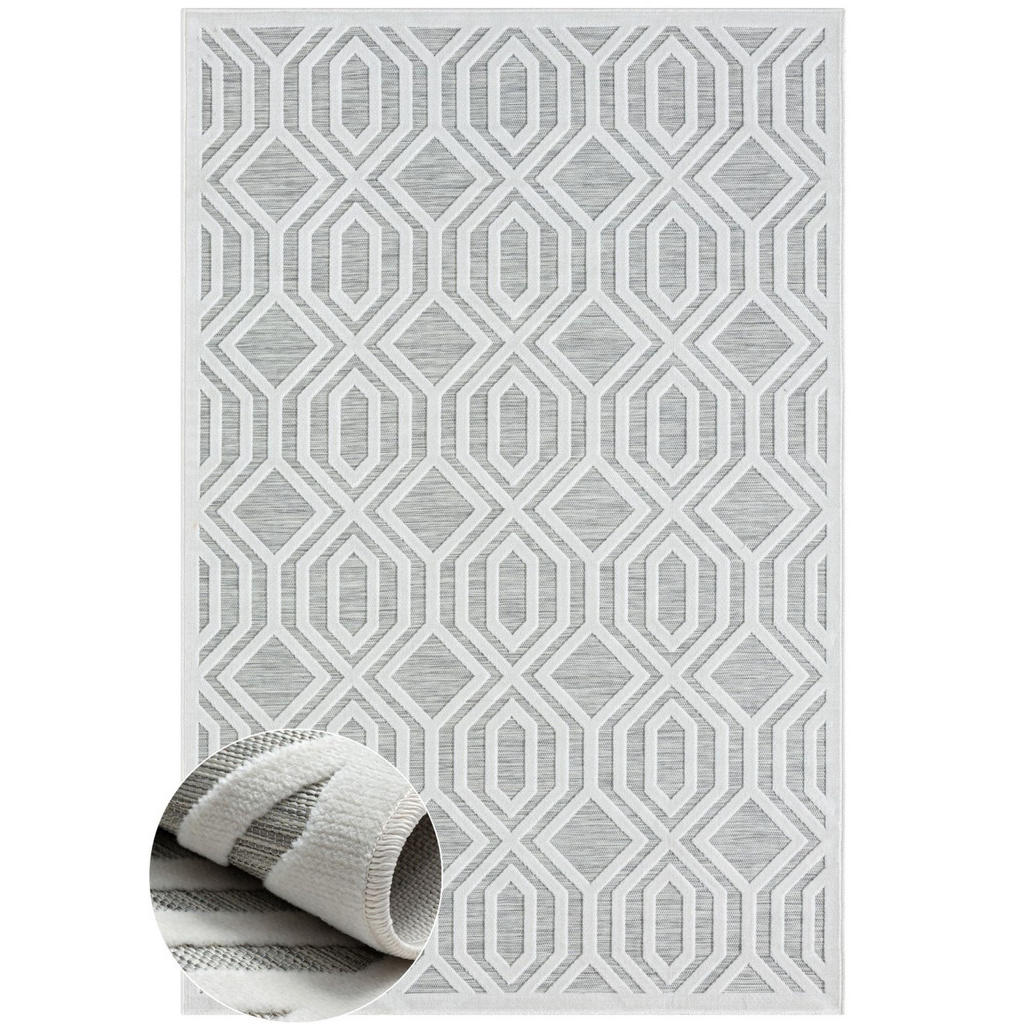 My-Rug Outdoorteppich, Hellgrau, Textil, Rechteckig, 160x230 cm, UV-beständig, pflegeleicht, wasserabweisend, für Fußbodenheizung geeignet, leicht zusammenrollbar, schmutzabweisend, Teppiche & Böden, Teppiche, Outdoorteppiche von My-Rug
