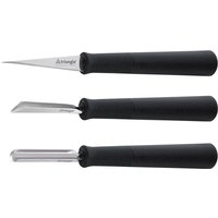 triangle Carving Schnitzmesser Basic Set 3-teilig - Edelstahl - Griff Kunststoff von triangle tools