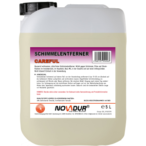 NOVADUR Schimmelentferner Careful, entfernt mühelos Stockflecken, Pilzansätze und Bakterien, 5 l - Kanister