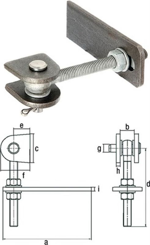 NW-GAH Verstellbares Torband (170x30x80x150x34x65x18x8mm / Stahl roh) - 411145 von NW-GAH