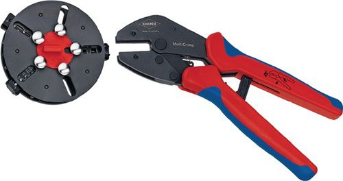 NW-KNIPEX Crimpzange (Länge 250 mm / 3 Wechseleinsätze) - 97 33 01 von NW-KNIPEX