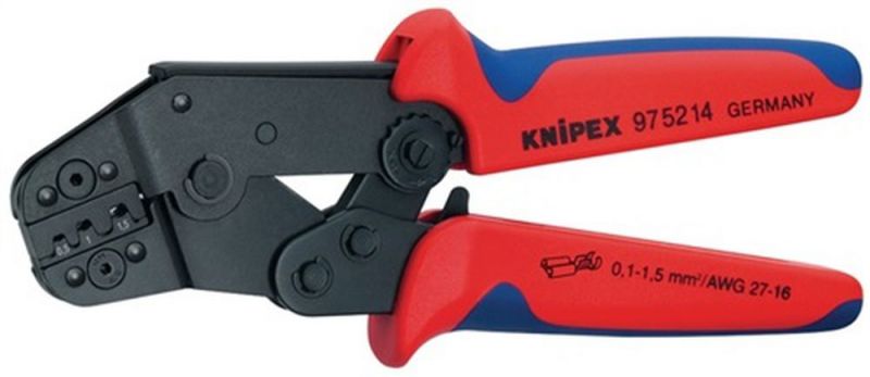 NW-KNIPEX Crimpzange kurze Bauform (Länge 195 mm / 0,1 - 1,5 (AWG 27 - 16) mm²) - 97 52 14 von NW-KNIPEX